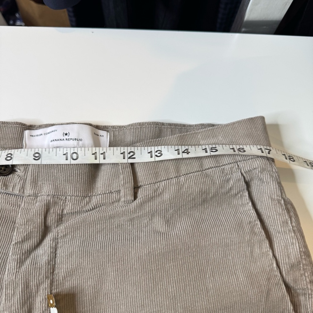 Banana Republic Traveler Corduroy Pants Men’s Light Gray Slim Fit 33/34 - Picture 5 of 9
